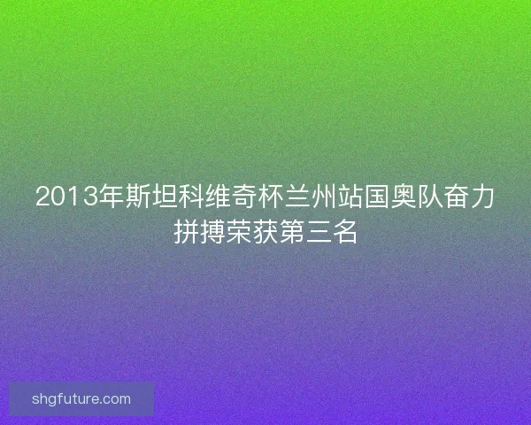 2013年斯坦科维奇杯兰州站国奥队奋力拼搏荣获第三名 2013年斯坦科维奇杯兰州站国奥队奋力拼搏荣获第三名