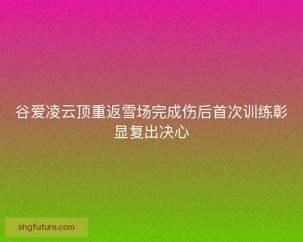 谷爱凌云顶重返雪场完成伤后首次训练彰显复出决心